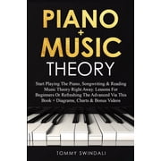 Piano + Music Theory Start Playing The Piano, Songwriting & Reading Music Theory Right Away. Lessons For Beginners , Paperback