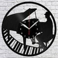 thumbnail image 1 of Piano Music Vinyl Wall Clock,Vinyl Record Clock Wall Art Unique kid Room Decorations Handmade Gift, 1 of 6