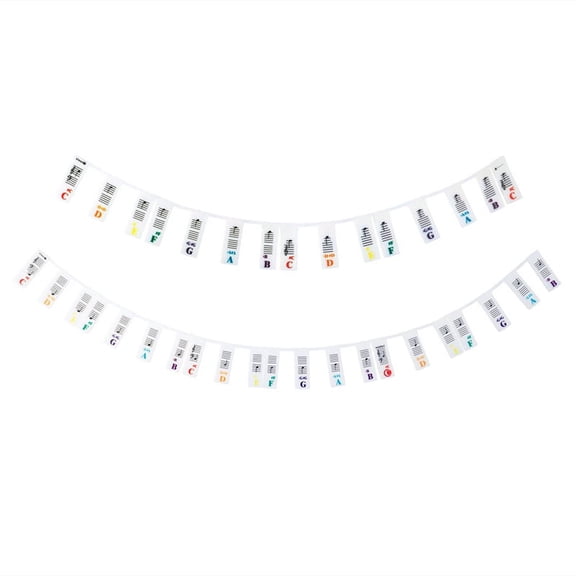 Piano Note Sticker Button Strip Silicone Color Universal Detachable Keyboard Sticker (PVC Box) 61 Keys