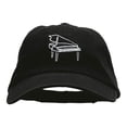 thumbnail image 1 of Piano Outline Embroidered Deluxe Washed Twill Cap - Black OSFM, 1 of 5