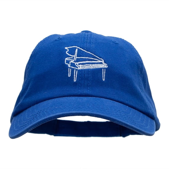 Piano Outline Embroidered Deluxe Washed Twill Cap - Royal OSFM