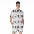 thumbnail image 1 of Piano Pattern Short Sleeve Men'S Rompers, Musician Music Casual Summer Jumpsuits Outfit, 1 of 4