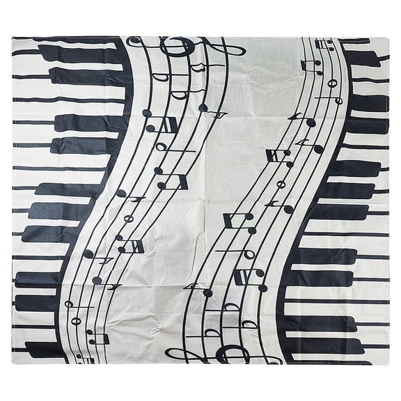 Piano Pattern Tablecloth for Home Decorations Square White 1370x1370x0.6mm