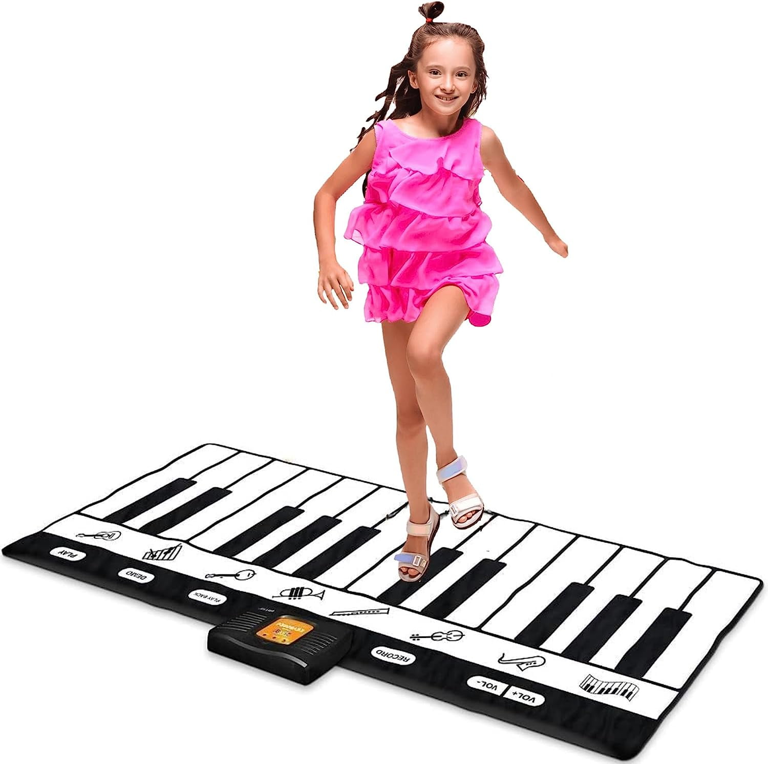 Piano Play Mat - Keyboard Playmat 71 Inches - 24 Keys Piano Mat Has Record, Playback, Demo, Play, Adjustable Vol. - Best Keyboard Piano Gift for Boys and Girls - Play22USA