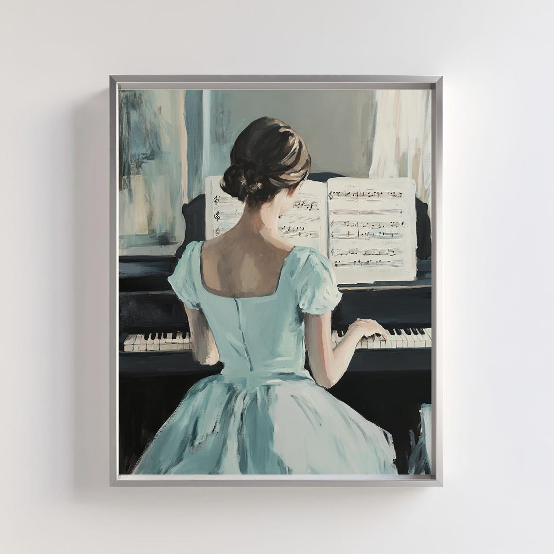 Piano Player Wall Art, Wood Piano Poster Decoration, Classical Music ...
