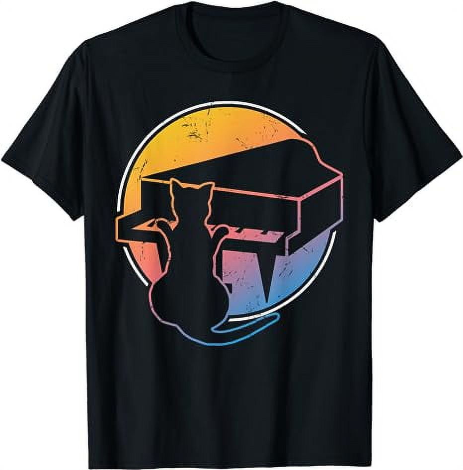 Piano Playing Cat | Funny Cat Lovers Gift Music T-Shirt