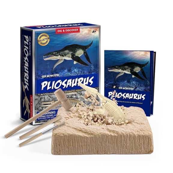 Piano Potato Pliosaurus Dinosaur Fossil Dig Kit for Kids, STEM Paleontology Excavation Kit to Uncover Prehistoric Sea Monster Skeleton, Educational Dino Digging Toy Gift for Boys & Girls Ages 6-12
