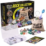 Piano Potato Kids Rock Collection Kit, 12 Specimens Box + 700g Real Crystals & Minerals STEM Gemstone Kit, Educational Geology Gift for Ages 6-12