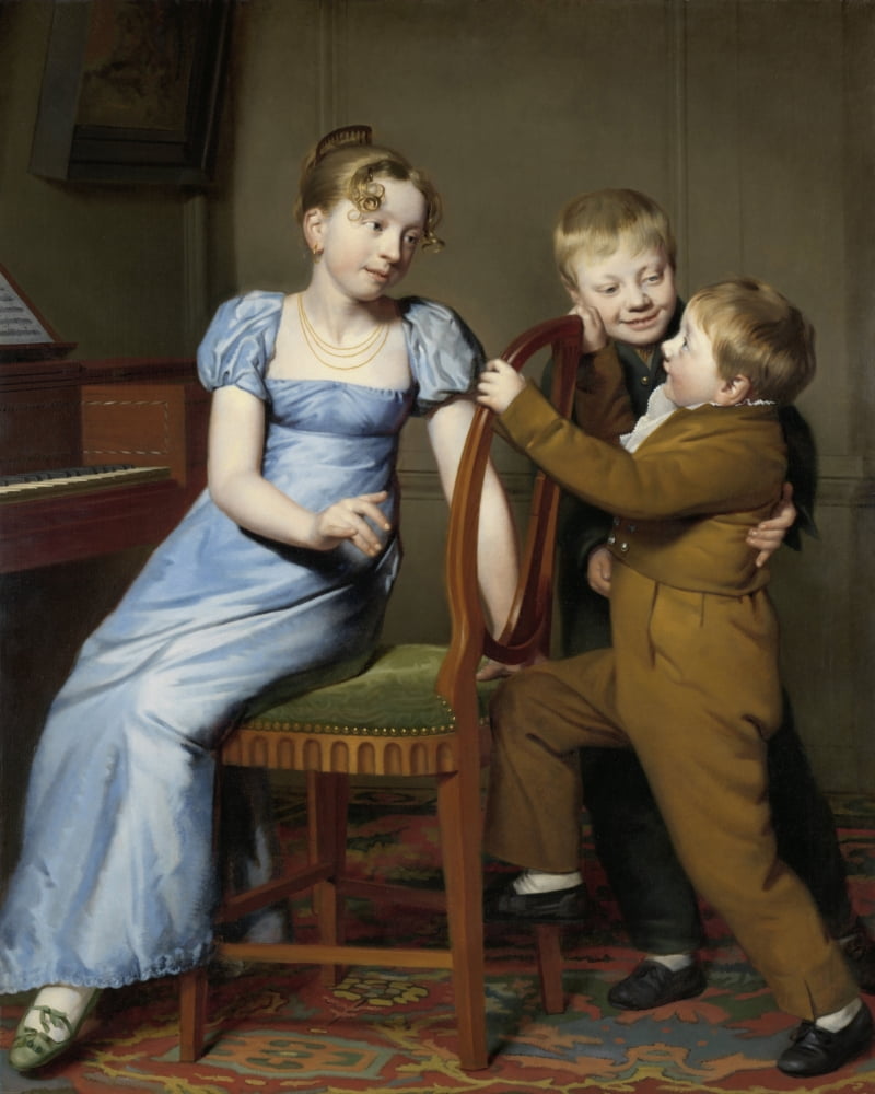 Piano Practice Interrupted Canvas Art - (24 x 36)