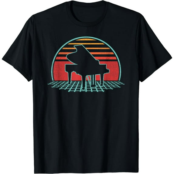 Piano Retro Vintage 80s Player Pianist Musician Gift T-Shirt