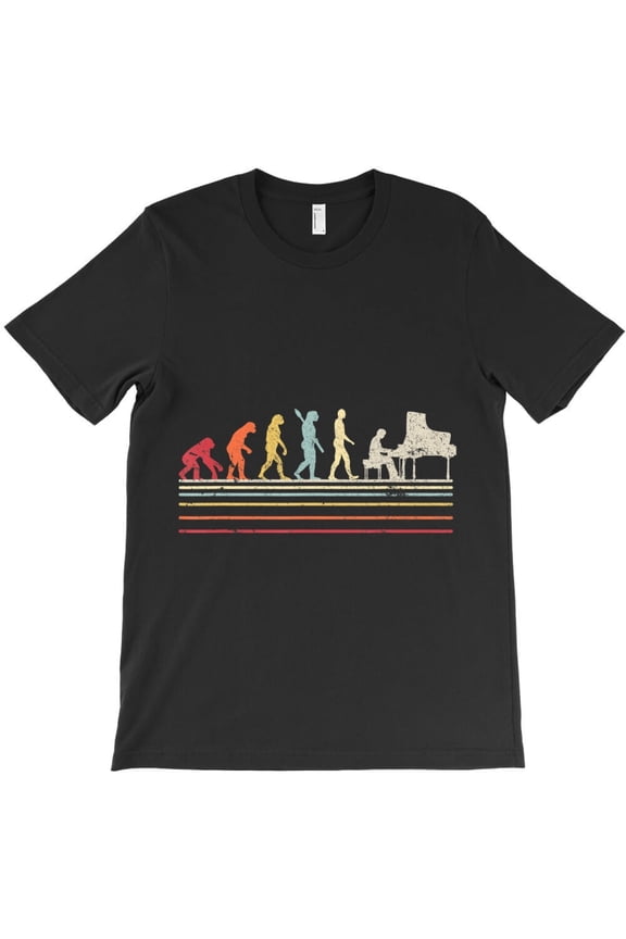 Piano Retro Vintage Evolution Of Man Themed Funny and Cute Themed Gift H33425 T-Shirt, for Men and Women, Up to Size 5XL