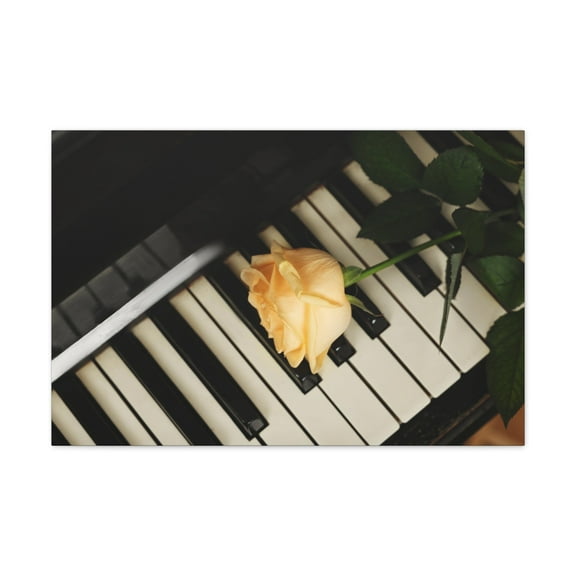 Piano Rose Music Lover's Delight Piano Keyboard Canvas Wall Art for Home Decor Ready-to-Hang