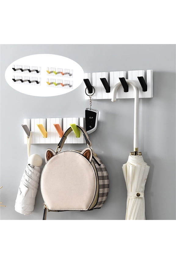 Piano-Shaped Key Hook Organizer | Large Wall Mounted Key & Mail Pocket | Strong , No-Drill Installation, Versatile Storage for Entryway, Kitchen, Office | Space Saving, Damage-Free Removal | 2 Pack