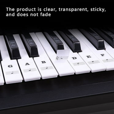 Piano Stickers for 49/61/ 76/88 Key Keyboards – Transparent and Removable