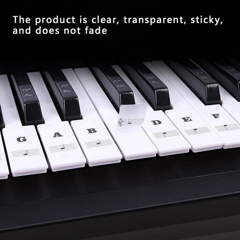 Autocollant de clavier de piano détachable, 49/61/54/88 Key Music Keyboard  Sticker pour les débutants pour apprendre le piano