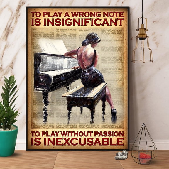 Piano To Play A Wrong Note Is Insignificant Paper Poster No Frame Wall Art 16 x 24 Inch Poster