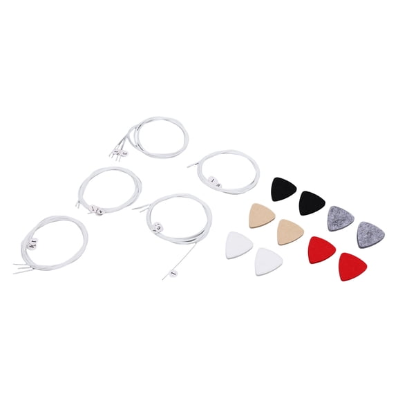 Piano Ukulele 5 Sets Ukulele Strings and Felt Picks Universal 1-4 String Markers for 21 23 26 Inch Soprano Concert Tenor Ukulele Nylon Strings