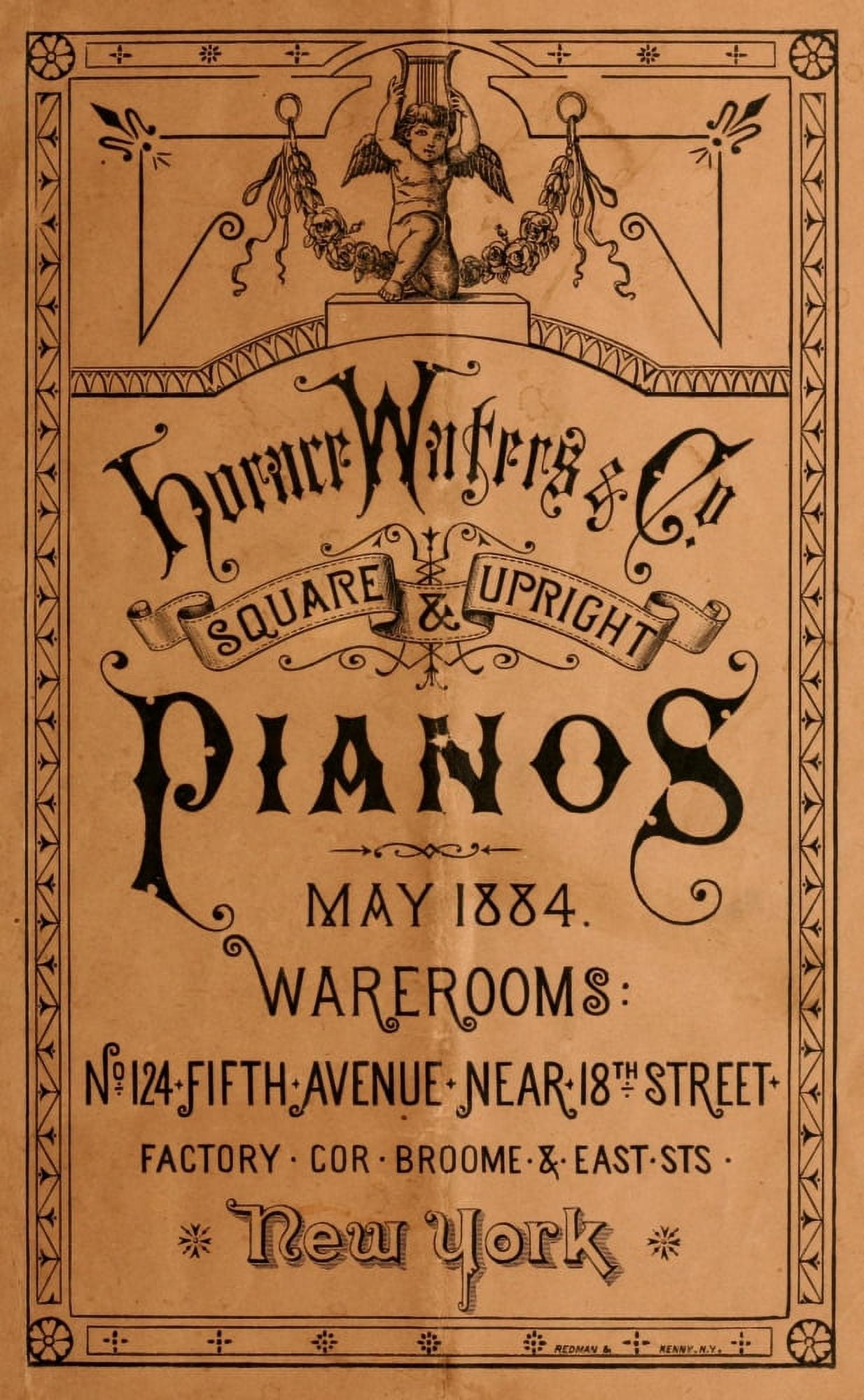 Pianos 1884 Cover Canvas Art - Unknown (24 x 36)