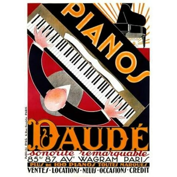 Pianos Daude Poster Print by Andre Daude, 18 x 24 - Large