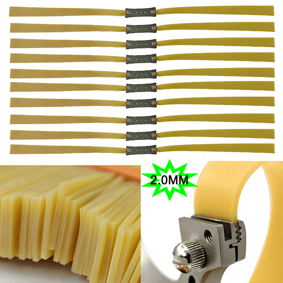 Piaoyu 10pc Extra Thick 2.0mm Slingshot Hunting and Shooting Flat Rubber Replacement Strap, Elastic Strap for Outdoor Jungle Hunting