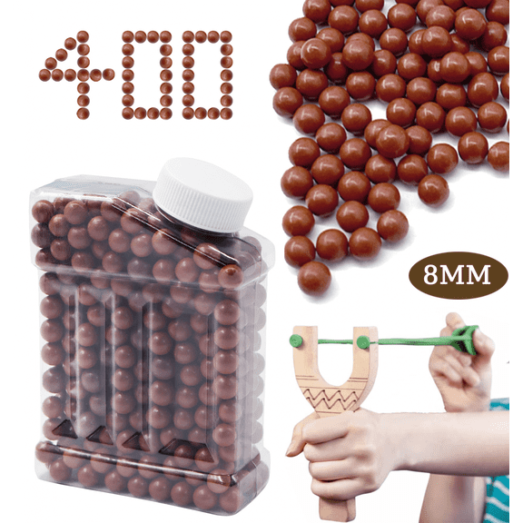 Piaoyu 3.15" Slingshot Shooting Clay Balls (400 Qty), Natural Biodegradable Clay Slingshot Ammunition Used for Hunting and Shooting