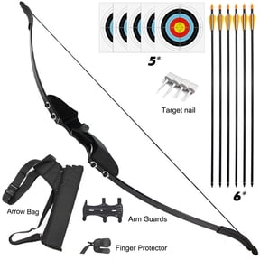 Piaoyu 40LB Fiberglass Recurve Bow for Archery Training, Right-Handed Traditional Wooden Long Bow