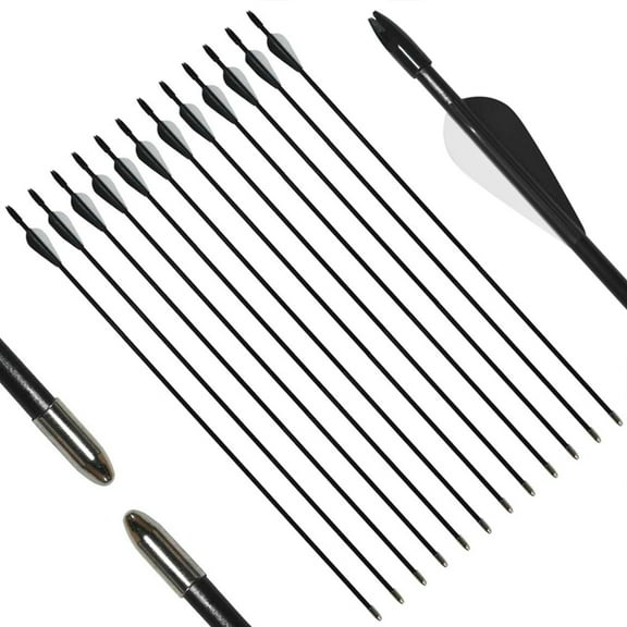 Piaoyu Archery 29" Fiberglass Archery Target Practice Arrows, for Teen, Woman or Beginner, for Practice Bow(Pack of 12)
