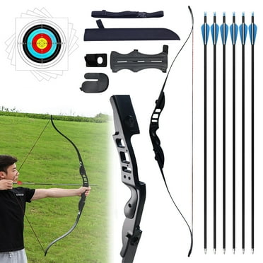 Piaoyu Archery 54" Takedown Recurve Bow and Arrows Set Hunting Longbow Metal Riser Right Hand 40 Lbs Package Kit with Accessories for Shooting Practice
