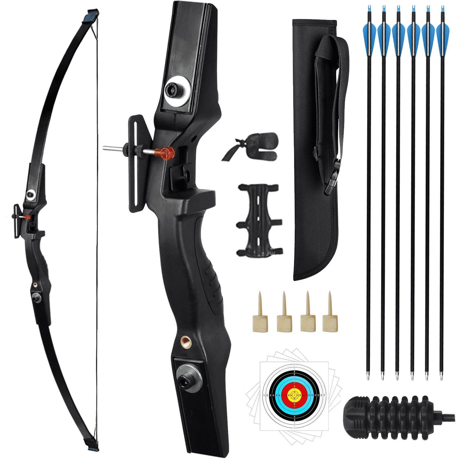 Piaoyu Catch&Hunt 40lbs Recurve Bow and Arrow,Archery Bows Set for Adults,Right Hands Bow,Suitable for Beginner Teenagers Outdoor Hunting,Target Practice