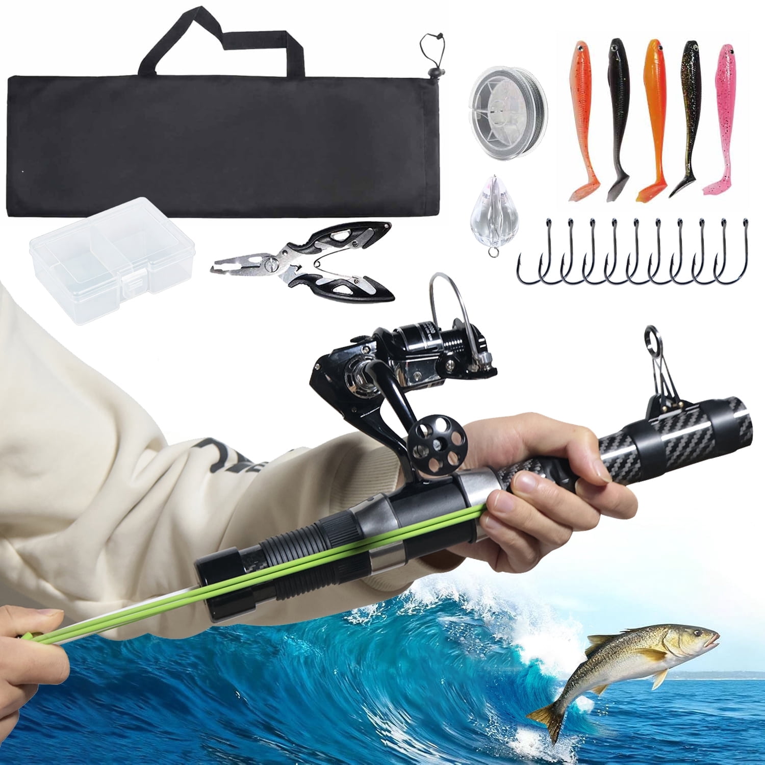 Piaoyu Fishing Catapult Rod,Upgraded Catapult Fishing Rod with Slingshot Fishings Reel for Long-Casting, Durable & Lightweight for Freshwater/Saltwater Fishing