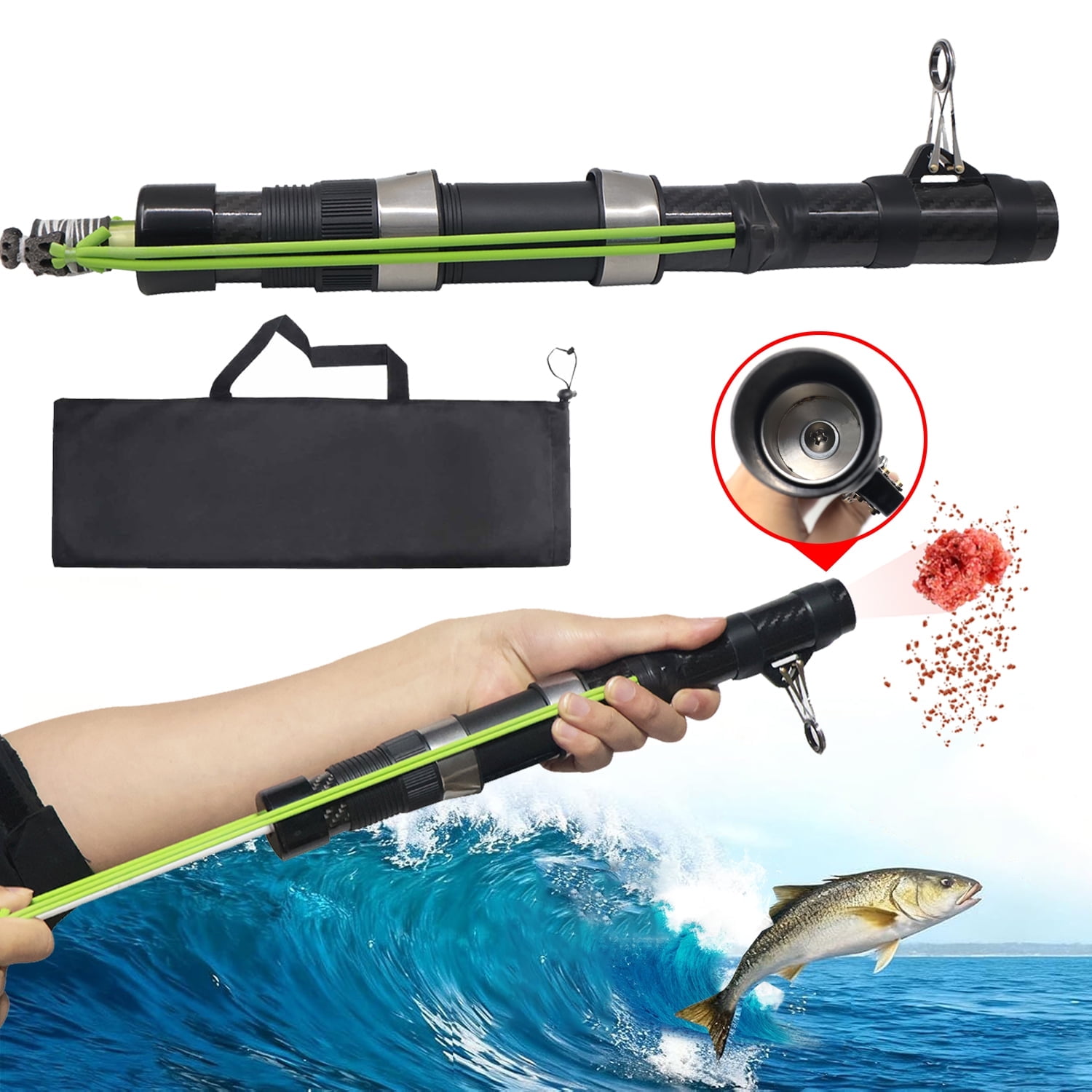 Piaoyu Fishing Catapult Rod,Upgraded Catapult Fishing Rod with Slingshot Fishings Reel for Long-Casting, Durable & Lightweight for Freshwater/Saltwater Fishing