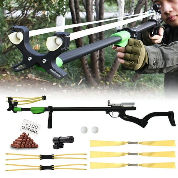 Piaoyu Outdoor Hunting Slingshot for Adult, Foldable Long Sports Shooting Pole