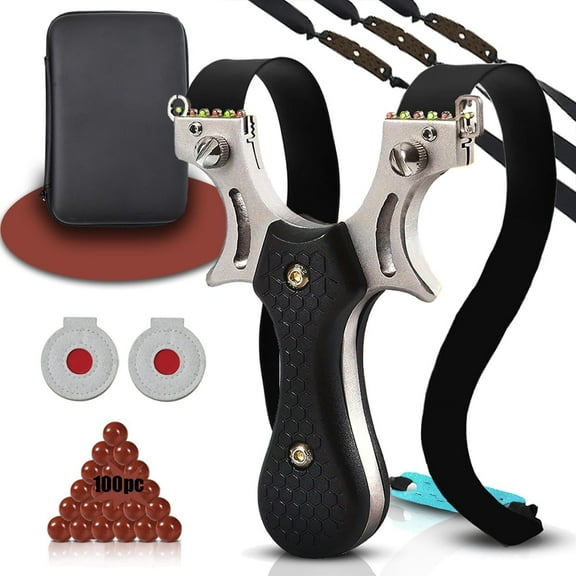 Piaoyu Slingshot, Adult Hunting Slingshot Set, High-speed Slingshot Set with Ammunition Ball
