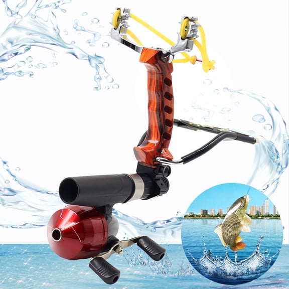 Piaoyu Slingshot,Fishing Slingshot Kit with Reel and 3 Arrowheads,Wrist Brace Slingshot for Fishing and Hunting,Dual Purpose Slingshot for Hunting