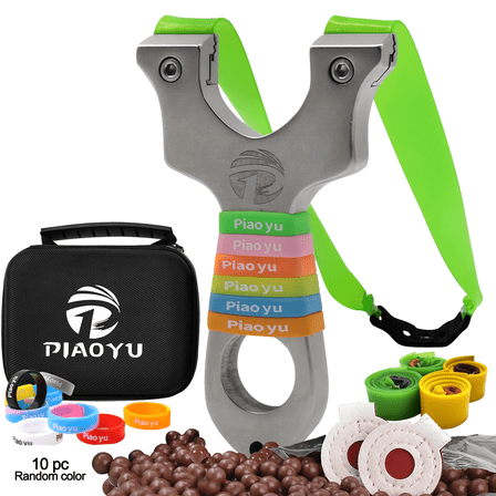 Piaoyu Stainless Steel Slingshot, Outdoor Shooting Hunting Slingshot Set Equipped with Shooting Accessories