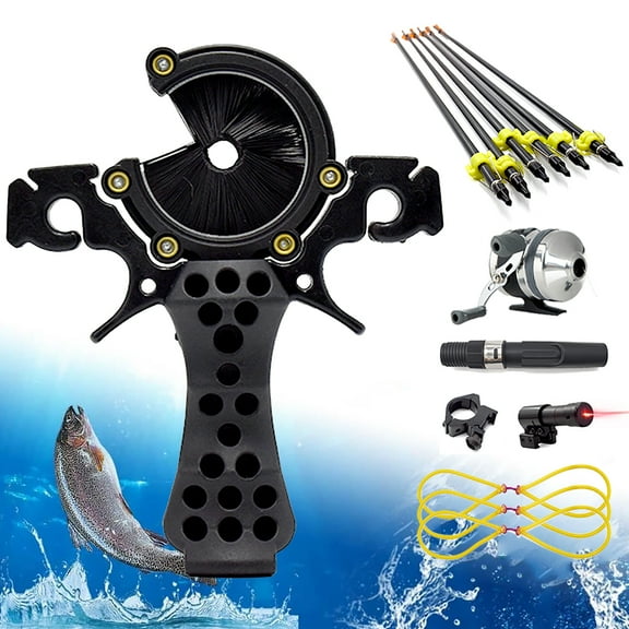 Piaoyu Wilderness Shooting Fishing Slingshot Set with Arrows Hunting Slingshot Set  Shooting Tools