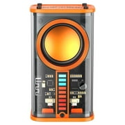 Piartly Wireless Speaker Clear Mecha Style Stereo Audio Music Player Bluetooth-Compatible For Camping Rhythm Loudspeaker Orange