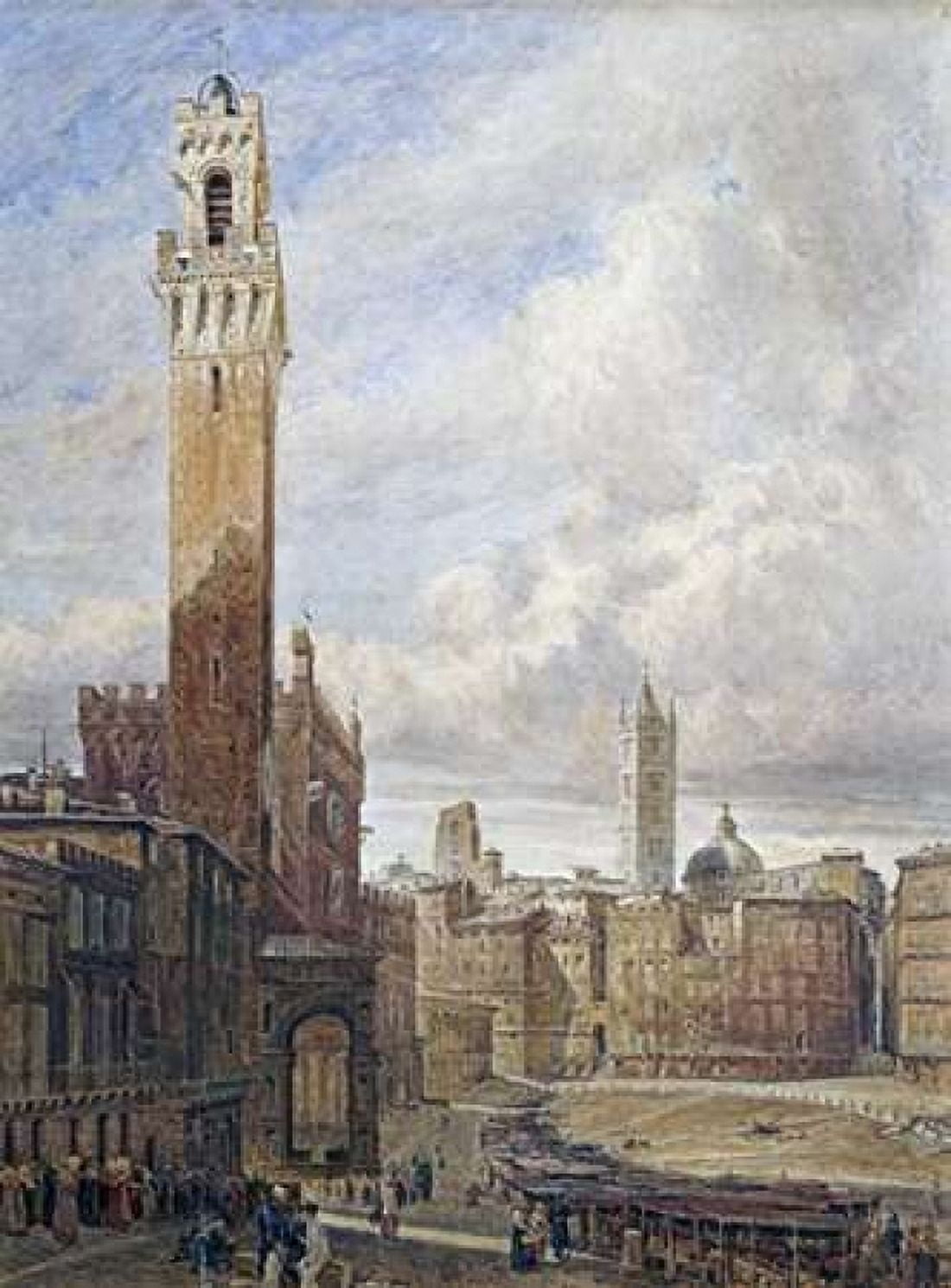 Piazza Del Campo Siena Canvas Art - John Fulleylove (18 x 24)