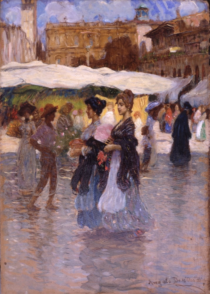 Piazza Erbe Canvas Art - (18 x 24)