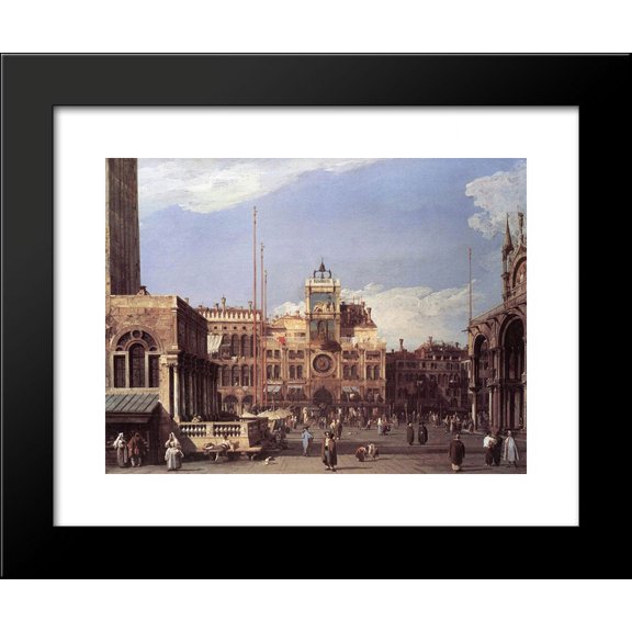 Piazza San Marco, the Clocktower 20x24 Framed Art Print by Canaletto