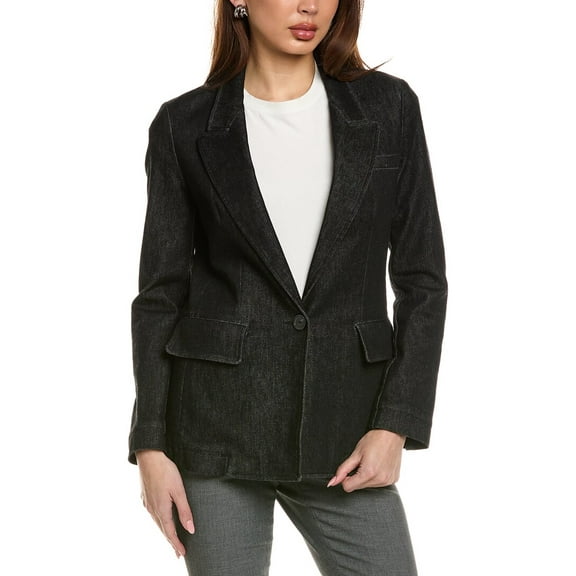 Piazza Sempione womens  Denim Blazer, 40, Black