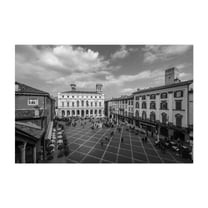 Piazza Vecchia B&W - Bergamo Lombardy Italy Photography Unframed Wall Art Print 5 x 7 inches