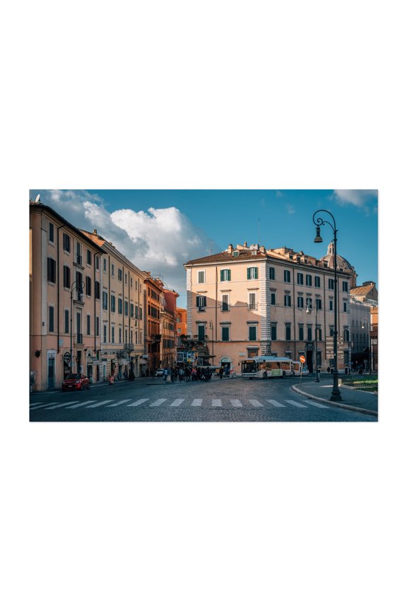 Piazza d'Aracoeli - Rome Lazio Italy Photography Architecture Cityscape Street Photography Vintage Travel Poster City Scenic Unframed Wall Art Print 32 x 48 inches