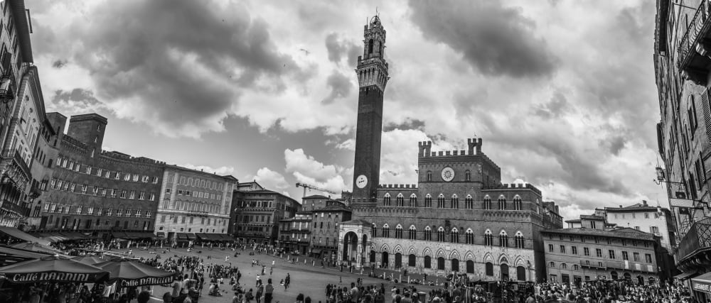 Piazza del Campo Siena Tuscany Italy Canvas Art - Brian Guzzetti Design Pics (44 x 19)