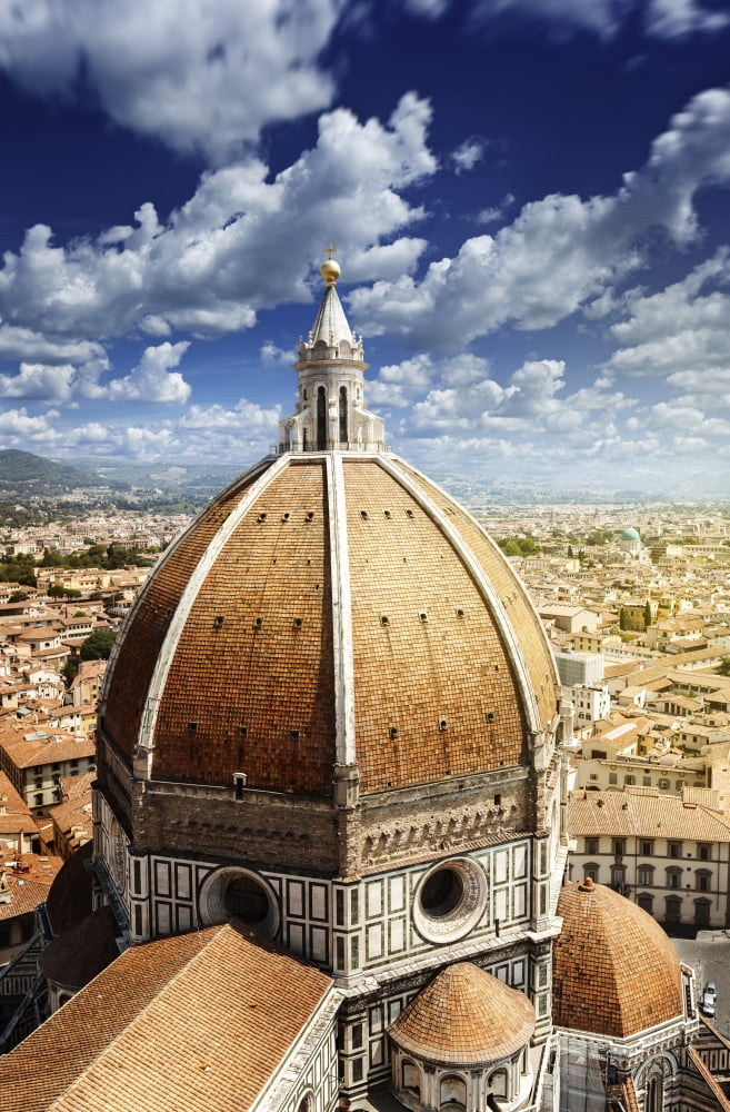 Piazza del Duomo with Basilica of Saint Mary of the Flower Florence Italy Canvas Art - Evgeny KuklevStocktrek Images (23 x 35)