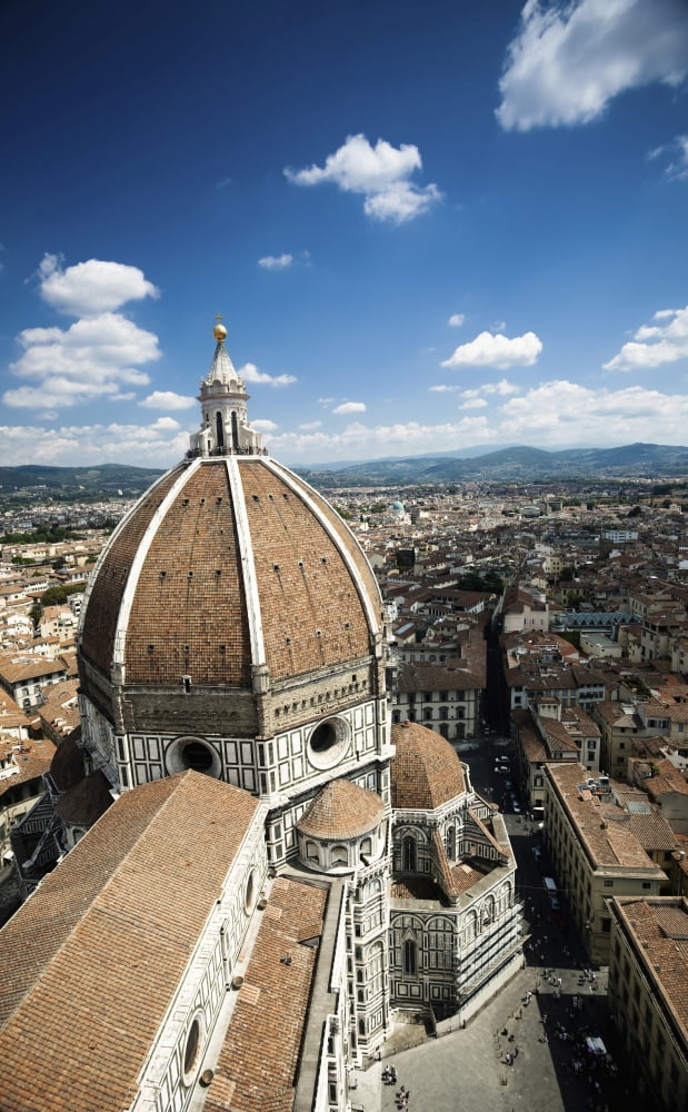 Piazza del Duomo with Basilica of Saint Mary of the Flower Florence Italy Canvas Art - Evgeny KuklevStocktrek Images (23 x 36)