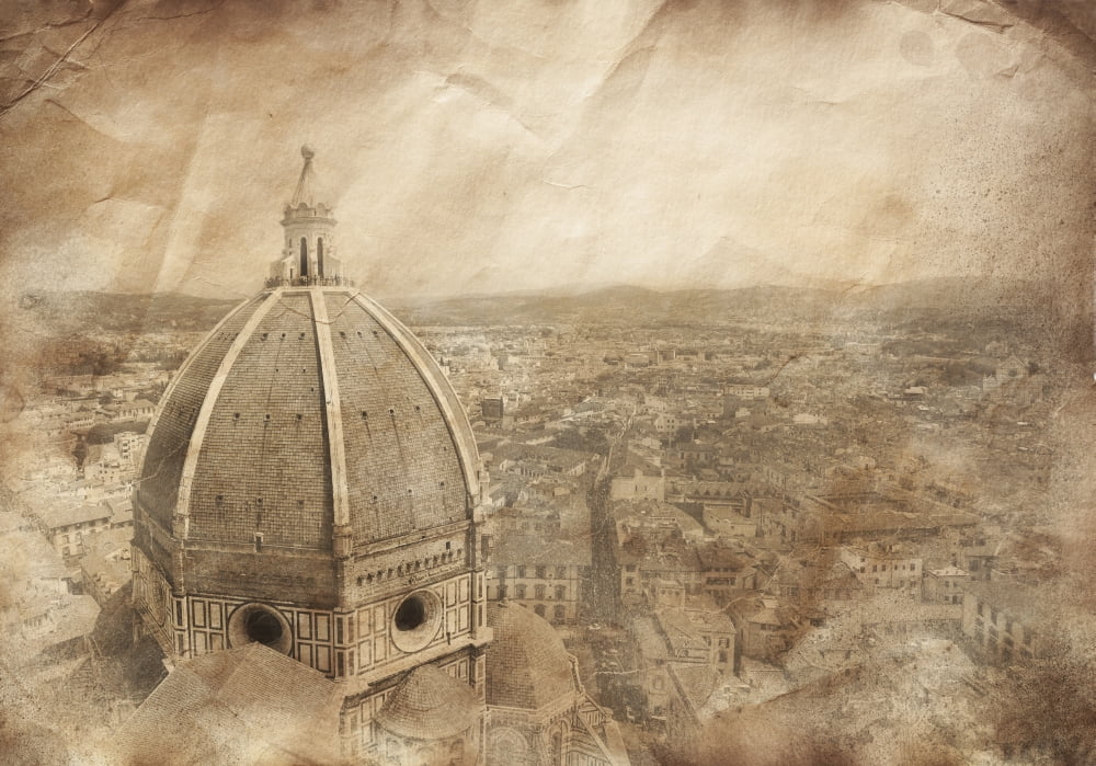 Piazza del Duomo with Basilica of Saint Mary of the Flower Florence Italy Canvas Art - Evgeny KuklevStocktrek Images (34 x 24)