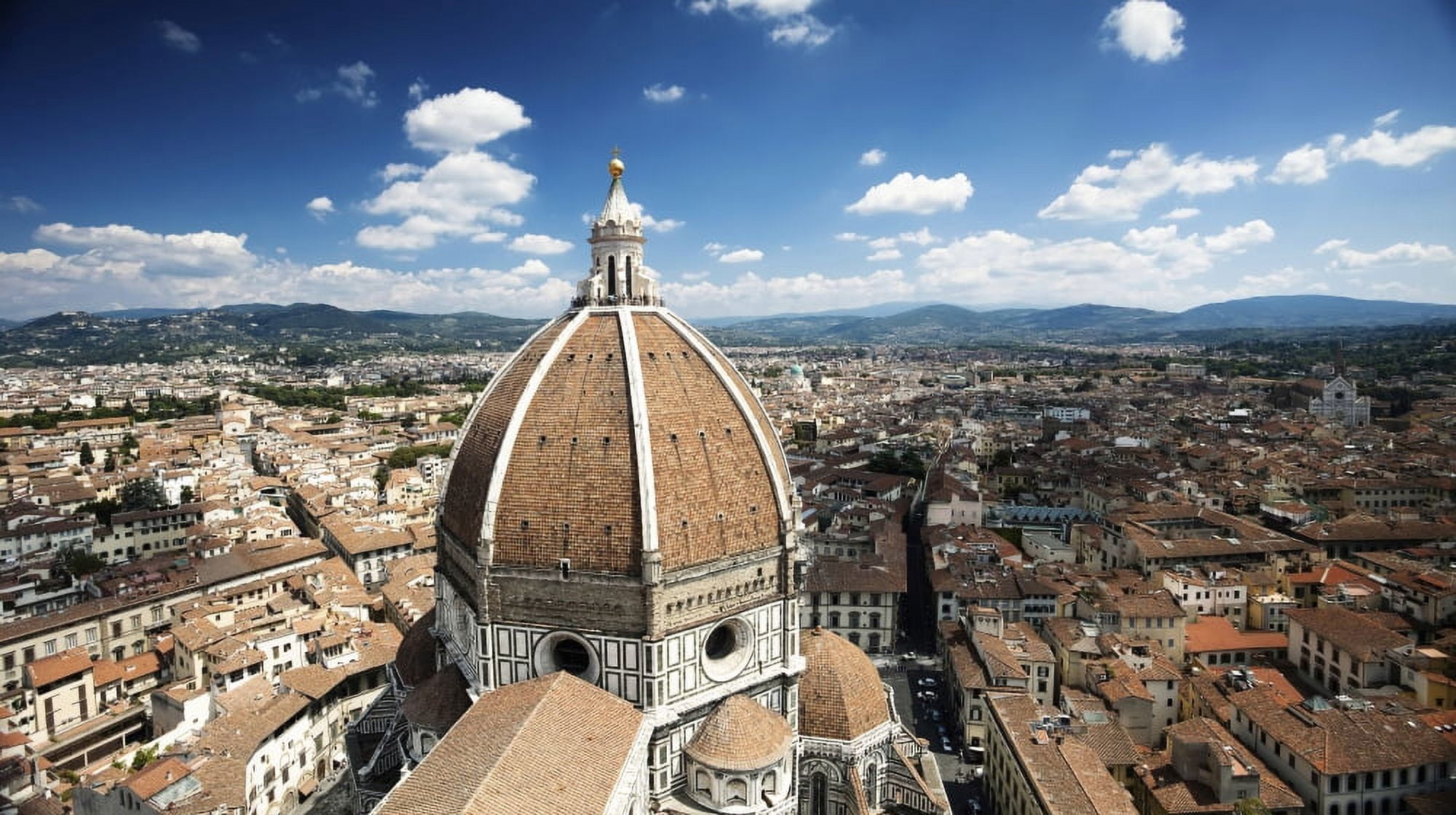 Piazza del Duomo with Basilica of Saint Mary of the Flower Florence Italy Canvas Art - Evgeny KuklevStocktrek Images (37 x 21)