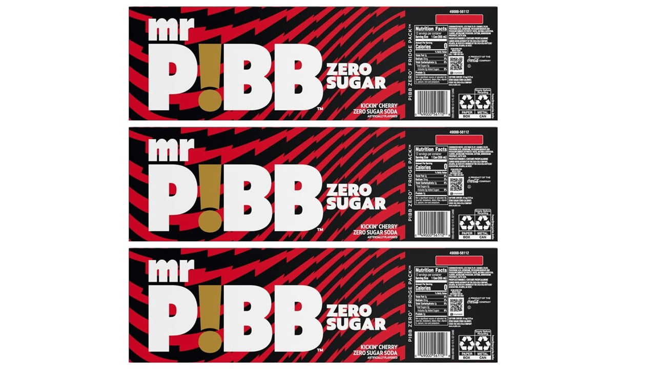 Pibb Diet Zero Sugar Soda Pop,12 fl oz Fridge Pack Bundle (36 Pack)