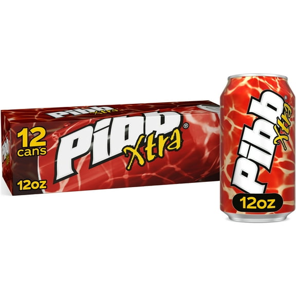 Pibb Xtra Spicy Cherry Soda Pop, 12 fl oz, 12 Pack Cans